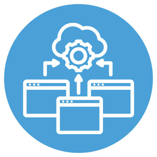 multi-platform cloud integration icon