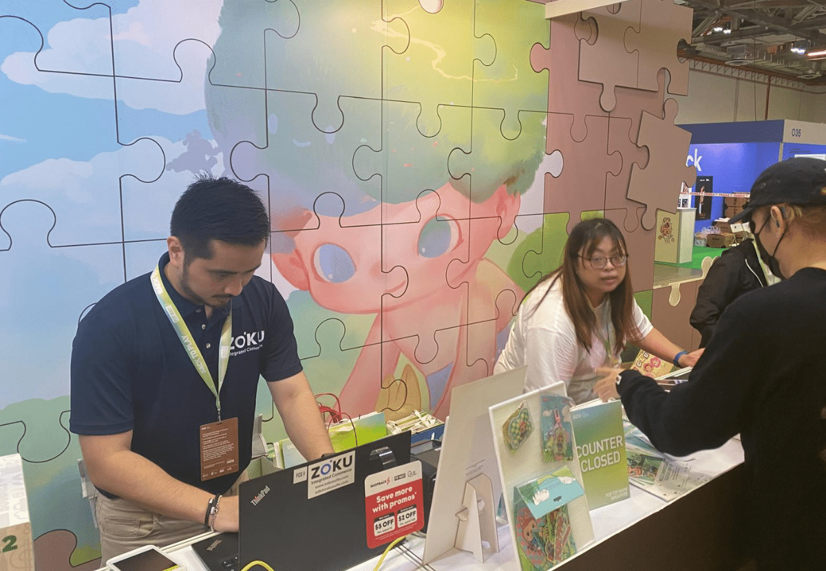 Zoku EventPOS being used at the counter of Pop Mart Pop Toy Show in Singapore 2024