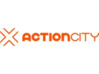 Logo featuring the text Action City